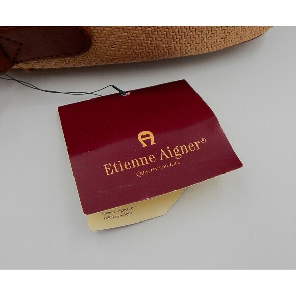 Etienne Aigner Woven Envelope Style Handbag Shoulder Bag Purse Faux Leather Tag - Picture 5 of 14